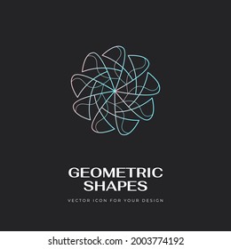 Vector abstract modern geometric icon design in trendy linear style. Minimal geometric concepts and badges. Best for identity and logotypes. Simple shape.