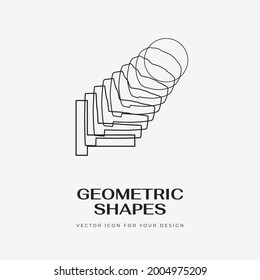 Diseño de iconos geométricos abstractos y modernos en un estilo lineal de moda. Conceptos geométricos mínimos y distintivos. Lo mejor para la identidad y los estereotipos. Forma simple.
