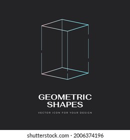 Vector abstract modern geometric icon design in trendy linear style. Minimal geometric concepts and badges. Best for identity and logotypes. Simple shape.