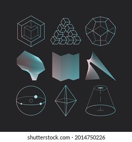 Diseño de iconos geométricos abstractos y modernos en un estilo lineal de moda. Conceptos geométricos mínimos y distintivos. Lo mejor para la identidad y los estereotipos. Forma simple.