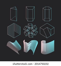 Vektorgrafik abstrakt modernes geometrisches Icon-Design im trendigen linearen Stil. Minimale geometrische Konzepte und Abzeichen. Das Beste für Identität und Logotypen. Einfache Form.