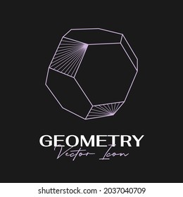 Vector abstract modern geometric icon design in trendy linear style. Minimal geometric concepts and badges. Best for identity and logotypes. Simple shape.