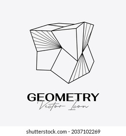 Vektorgrafik abstrakt modernes geometrisches Icon-Design im trendigen linearen Stil. Minimale geometrische Konzepte und Abzeichen. Das Beste für Identität und Logotypen. Einfache Form.