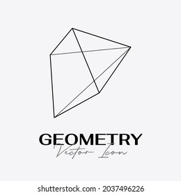 Vector abstract modern geometric icon design in trendy linear style. Minimal geometric concepts and badges. Best for identity and logotypes. Simple shape.