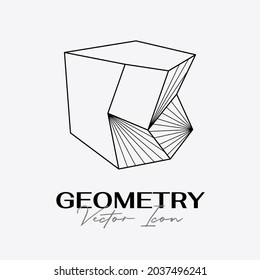 Vector abstract modern geometric icon design in trendy linear style. Minimal geometric concepts and badges. Best for identity and logotypes. Simple shape.