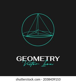 Vector abstract modern geometric icon design in trendy linear style. Minimal geometric concepts and badges. Best for identity and logotypes. Simple shape.