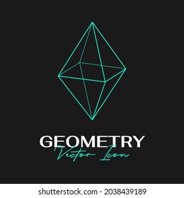 Vector abstract modern geometric icon design in trendy linear style. Minimal geometric concepts and badges. Best for identity and logotypes. Simple shape.