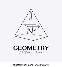 Vector abstract modern geometric icon design in trendy linear style. Minimal geometric concepts and badges. Best for identity and logotypes. Simple shape.