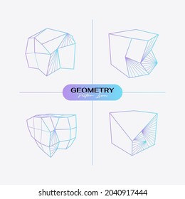 Icono geométrico moderno abstracto vectorial en estilo lineal de moda. Conceptos geométricos mínimos y distintivos. Lo mejor para la identidad y los estereotipos. Forma simple.