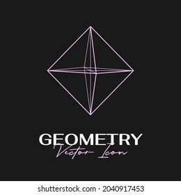 Vektorgrafik abstrakt modernes geometrisches Icon-Design im trendigen linearen Stil. Minimale geometrische Konzepte und Abzeichen. Das Beste für Identität und Logotypen. Einfache Form.