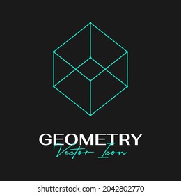Vector abstract modern geometric icon design in trendy linear style. Minimal geometric concepts and badges. Best for identity and logotypes. Simple shape.