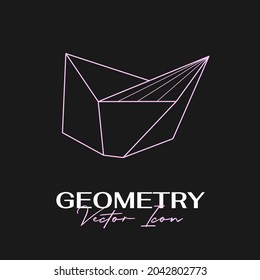Vector abstract modern geometric icon design in trendy linear style. Minimal geometric concepts and badges. Best for identity and logotypes. Simple shape.