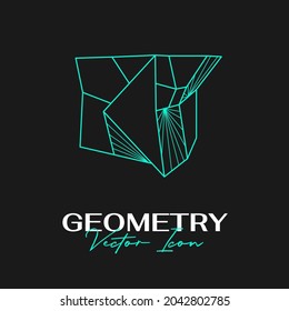 Vector abstract modern geometric icon design in trendy linear style. Minimal geometric concepts and badges. Best for identity and logotypes. Simple shape.
