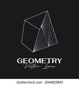 Vector abstract modern geometric icon design in trendy linear style. Minimal geometric concepts and badges. Best for identity and logotypes. Simple shape.