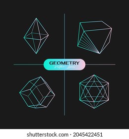 Icono geométrico moderno abstracto vectorial en estilo lineal de moda. Conceptos geométricos mínimos y distintivos. Lo mejor para la identidad y los estereotipos. Forma simple.