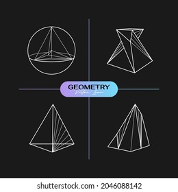 Icono geométrico moderno abstracto vectorial en estilo lineal de moda. Conceptos geométricos mínimos y distintivos. Lo mejor para la identidad y los estereotipos. Forma simple.
