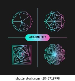 Icono geométrico moderno abstracto vectorial en estilo lineal de moda. Conceptos geométricos mínimos y distintivos. Lo mejor para la identidad y los estereotipos. Forma simple.
