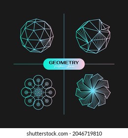 Icono geométrico moderno abstracto vectorial en estilo lineal de moda. Conceptos geométricos mínimos y distintivos. Lo mejor para la identidad y los estereotipos. Forma simple.