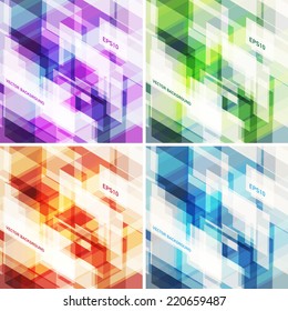 Vector abstract modern hi-tech backgrounds collection
