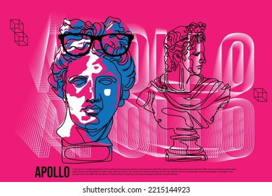  Abstrakte moderne Vektorgrafiken Poster.Apollo, geometrische Elemente .