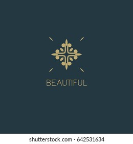 Vector abstract modern logo design template in trendy linear style. A minimalistic stylized symbol for corporate identity.