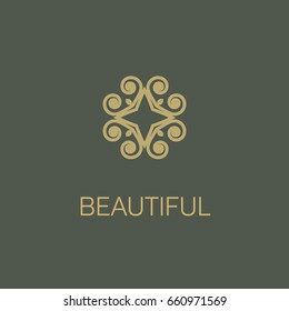 Vector abstract modern logo design template in trendy linear style. A minimalistic stylized symbol for corporate identity.