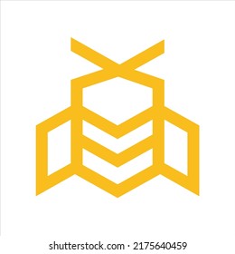 Vector Abstract Modern Outline Bee. Can Be Used As Logo, Mascot, Tattoo, Brands.