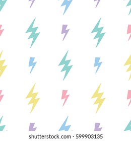 Vector abstract modern pattern with lightning bolts. Trendy thunder background.