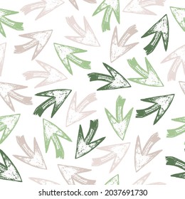 Vector abstract modern seamless pattern with arrows in tender colors. Ethnic seamless pattern in native style. Watercolor decorative hippie elements. Vector illustration. 