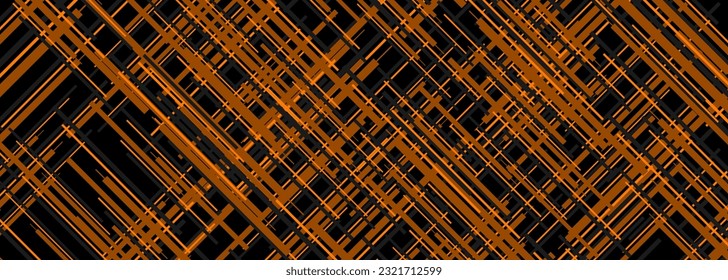 Diseño de pancartas abstractas con rayas modernas y con líneas diagonales negras y naranjas.
