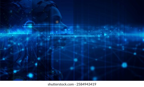 Vector Abstract modern technology futuristic, AI Artificial Intelligence concept. Cyber Big Data, digital data, datum communication, innovation on hi tech future, cyberspace design for background