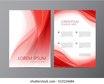 Vector abstract modern wavy red flowing flyer, brochure, cover design. Abstract modern brochure design templates 