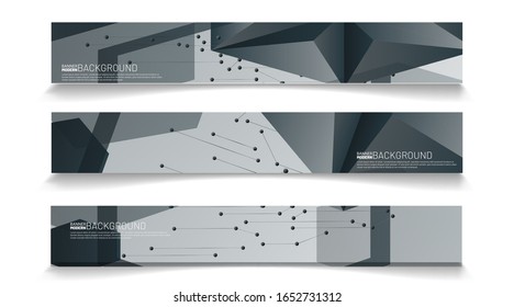 Vector abstract of a modern web banner template design. rectangular background.