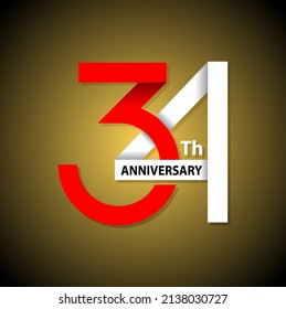 Vector abstract, modification 34 number for anniversary symbol or icon.