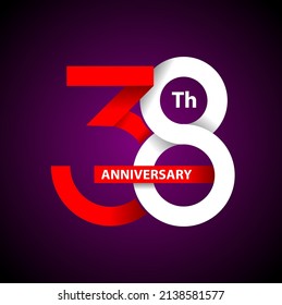 Vector abstract, modification 38 number for anniversary symbol or icon.