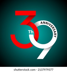 Vector abstract, modification 39 number for anniversary symbol.
