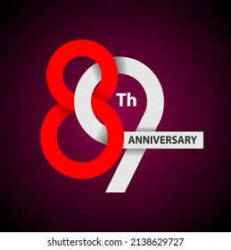 Vector abstract, modification 89 number for anniversary symbol or icon.