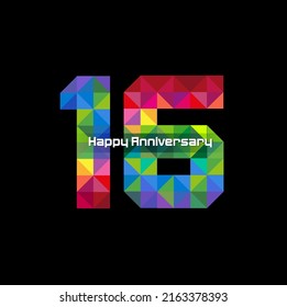 Vector abstract, modification number 16 for symbol or icon celebration sixteen year happy anniversary.