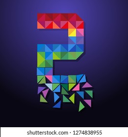 Vector abstract, modification number 2 for symbol or icon celebration two year happy anniversary.
