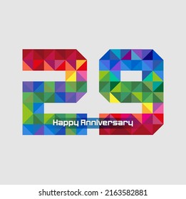 Vector abstract, modification number 29 for symbol or icon celebration twenty nine year happy anniversary.