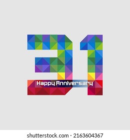 Vector abstract, modification number 31 for symbol or icon celebration thirty one year happy anniversary.