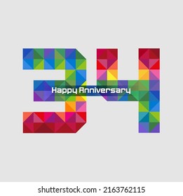 Vector abstract, modification number 34 for symbol or icon celebration thirty four year happy anniversary.