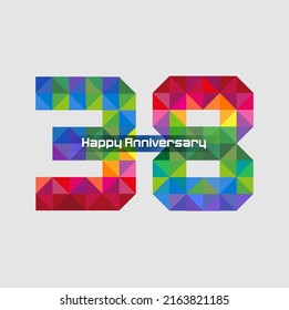Vector abstract, modification number 38 for symbol or icon celebration thirty eight year happy anniversary.