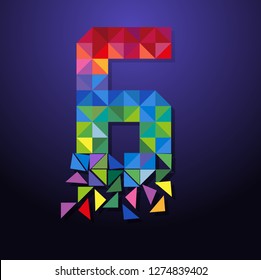 Vector abstract, modification number 6 for symbol or icon celebration six year happy anniversary.