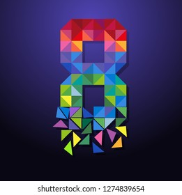 Vector abstract, modification number 8 for symbol or icon celebration eight year happy anniversary.