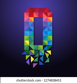 Vector abstract, modification number of zero in triangle style.