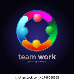 Vector abstract, modification teamwork symbol.