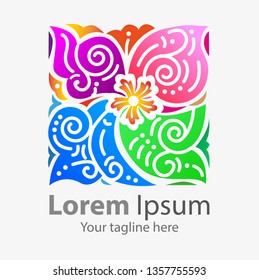 Vector abstract, modified traditional batik motif, as a symbol or logo.