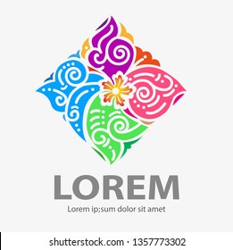 Vector abstract, modified traditional batik motif, as a symbol or logo.