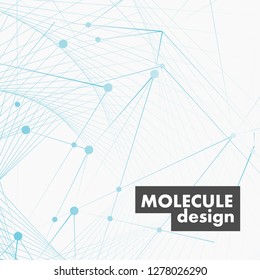 Vector abstract molecular connection and technology design for medicine and biology and chemistry and education.